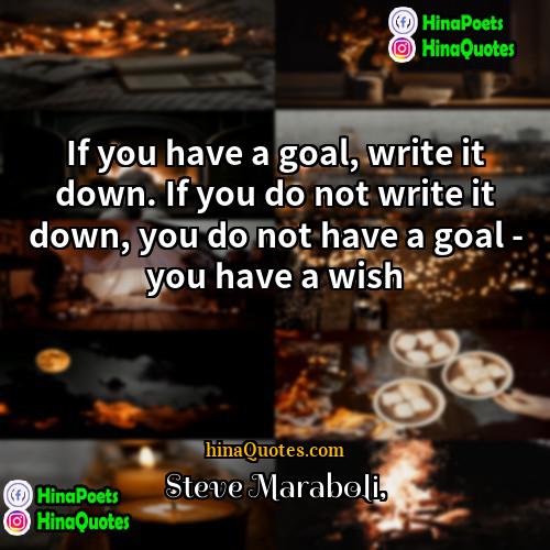 Steve Maraboli Quotes | If you have a goal, write it